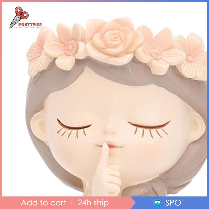 1 Chậu Hoa Hình Chân Dung Dễ Thương Kích Thước 7x7x11cm