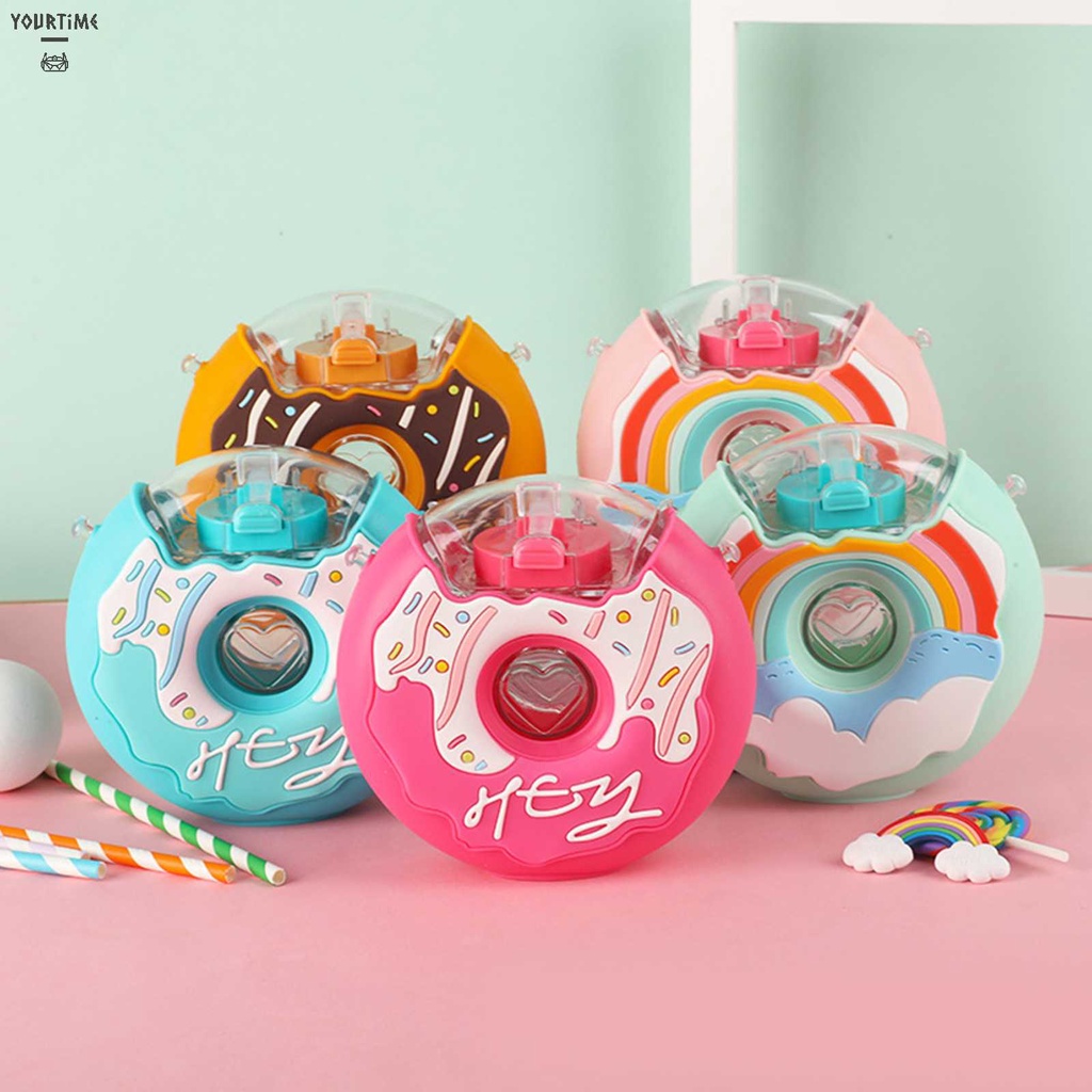 Bình Nước Nhựa 380ml Hình Bánh Donut Dễ Thương