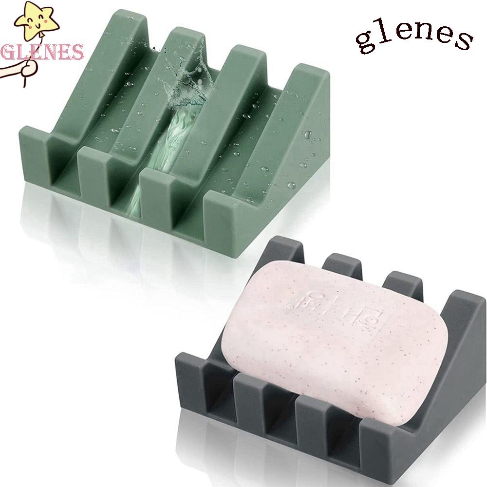 1 Giá Đỡ Xà Phòng Bằng Silicon Màu Trơn Linh Hoạt Tiện Dụng