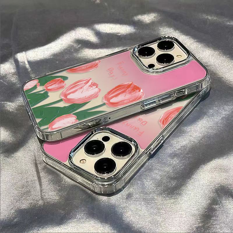 ✅Ốp Điện Thoại Mềm Chống Sốc Họa Tiết Hoa Tulip Cho Apple 11 Plus 14 Pro 128 max 13 7 PSAS