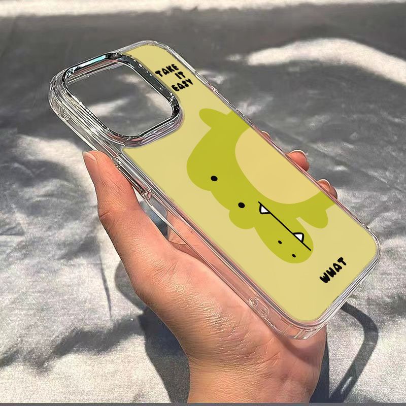✅Ốp Điện Thoại Mềm Chống Sốc Hình Khủng Long Màu Xanh Lá Nhạt Cho Iphone 8plus13iphone12 / max14pro7 11Ysx