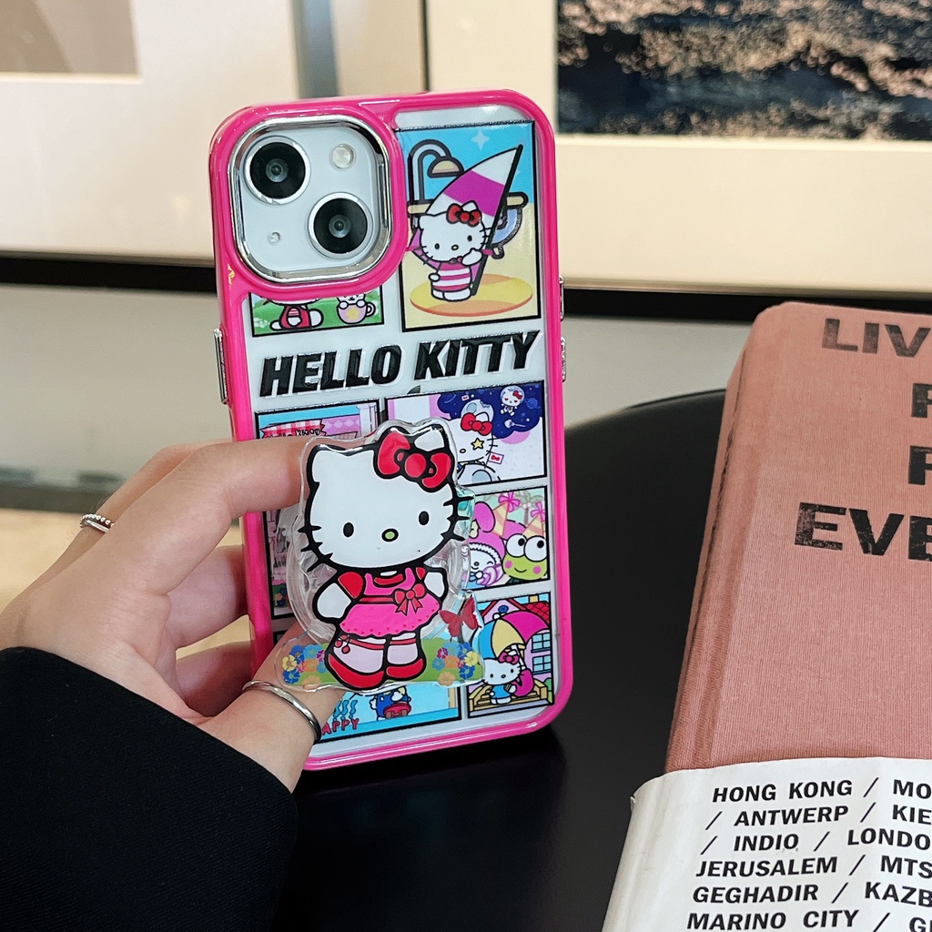 Ốp Điện Thoại TPU Mềm Trong Suốt Chống Rơi Họa Tiết Hoạt Hình Kuromi Cho iPhone 11 13 12 14 Pro Max Đứng