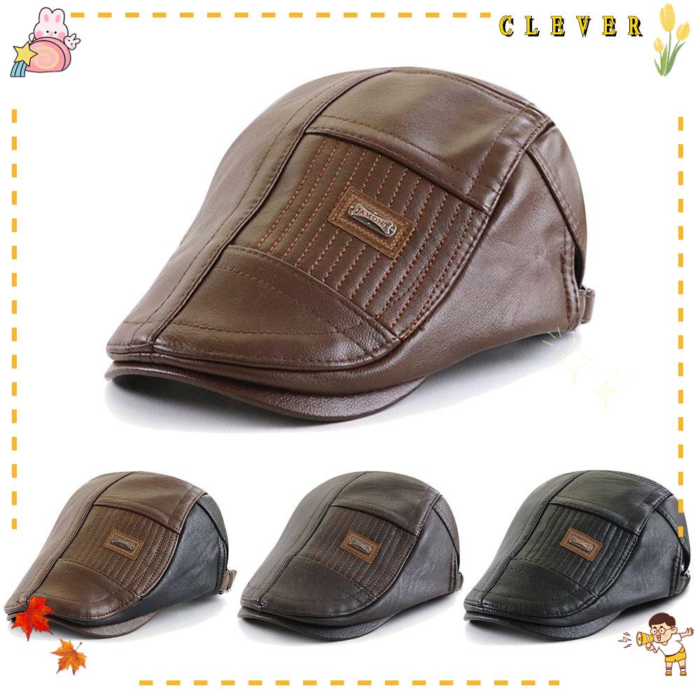 Mũ Beret Da PU Chống Nắng Giữ Ấm Thời Trang Cho Nam