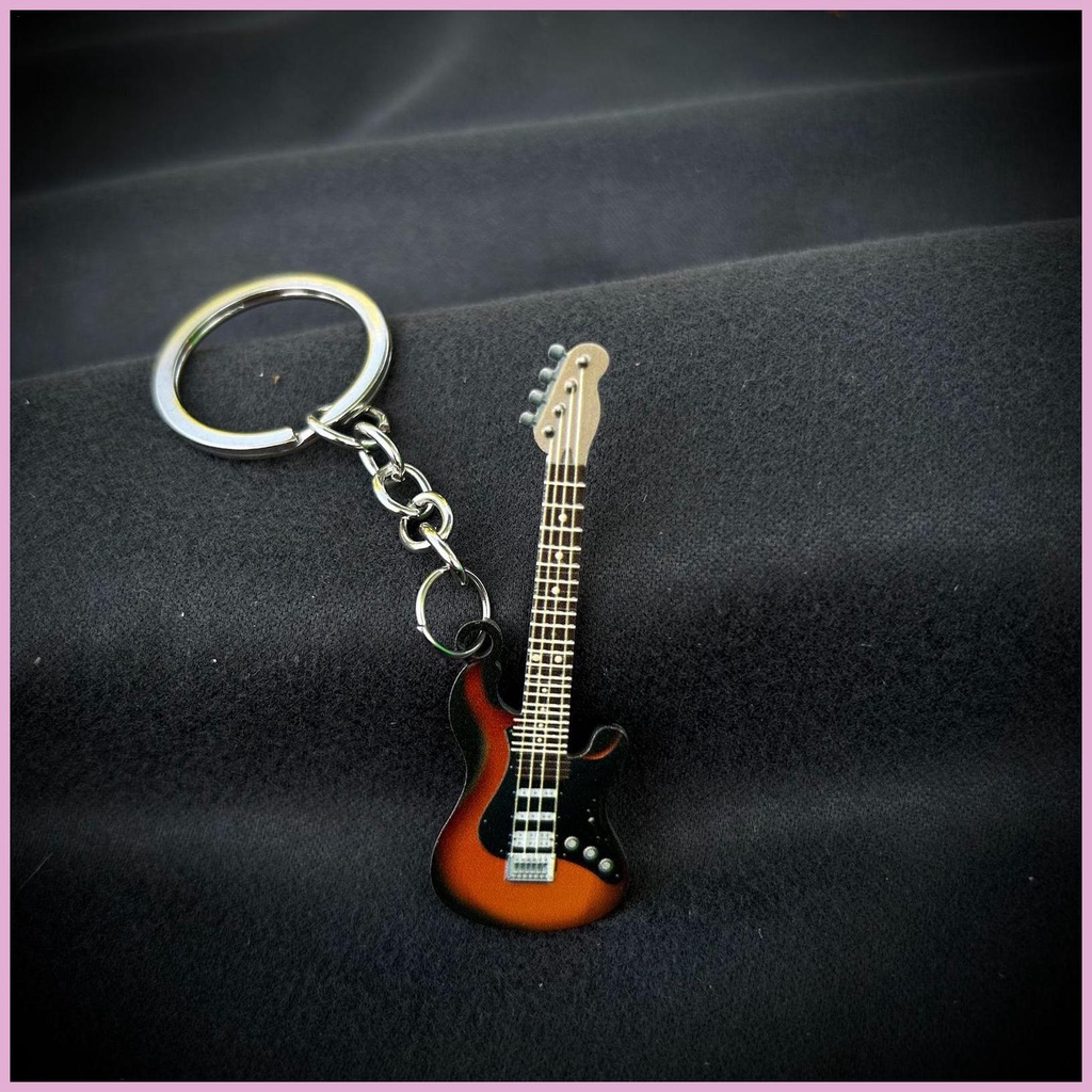 Móc Khóa Hình Đàn Ghita Bằng Thép Không Gỉ