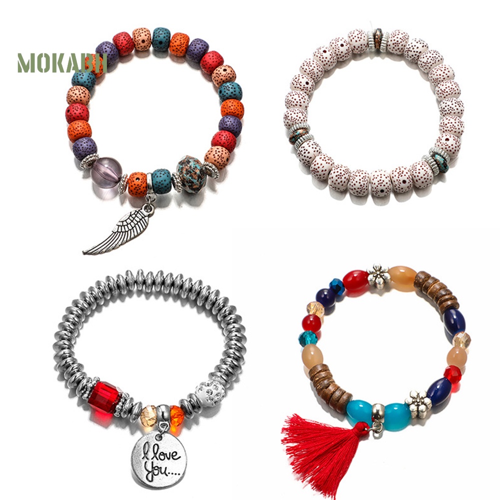 Bộ 4 Dây Chuyền Dạng Tua Rua Họa Tiết Theo Phong Cách Bohemian