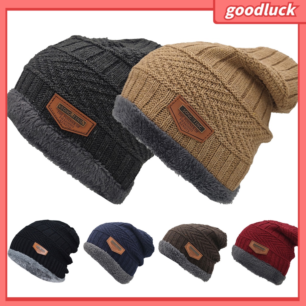 Mũ beanie Dệt Kim Dày Dặn Mềm Mại Giữ Ấm Chống Lạnh Màu Trơn Dành Cho Nam Nữ Mặc Hàng Ngày