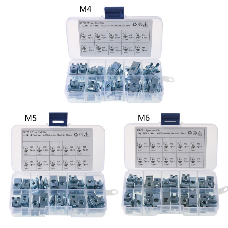 Bộ Kẹp Gắn Mặt Trời Đinh Tán Tốc Độ Cao ​​Đai Ốc Chữ U M4 M5 M6 Chuyên Dụng Cho Xe Mô Tô / Xe