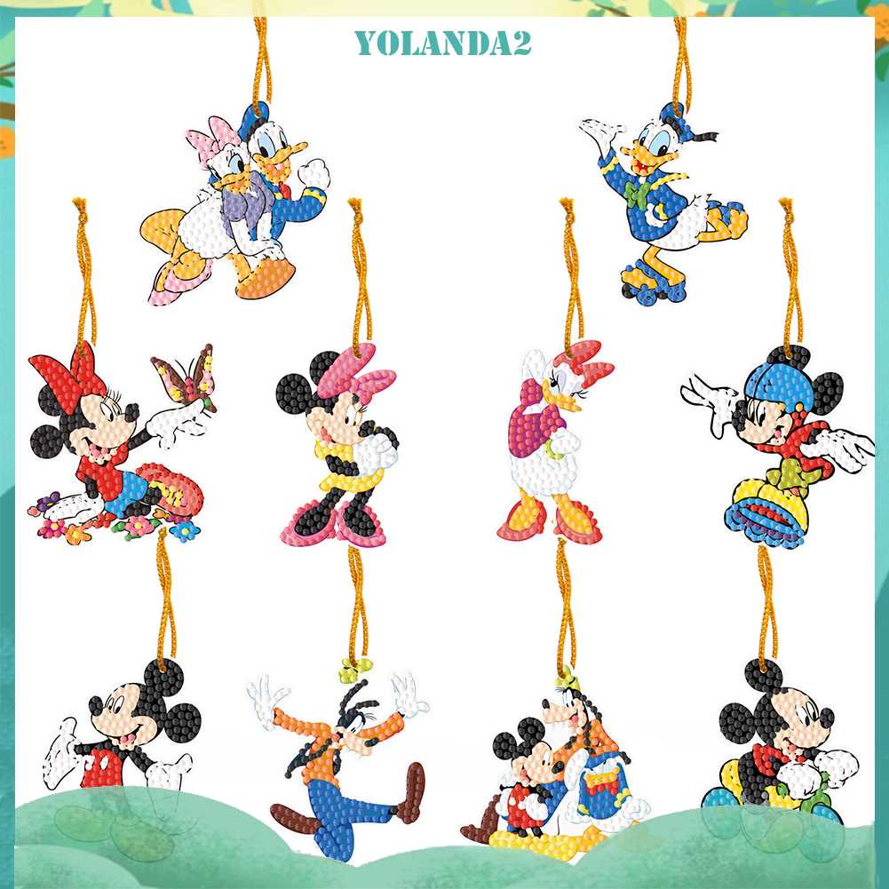 Bộ 10 Mặt Dây Chuyền Kiểu Hoạt Hình Đính Đá Tròn Tự Làm Dễ Thương