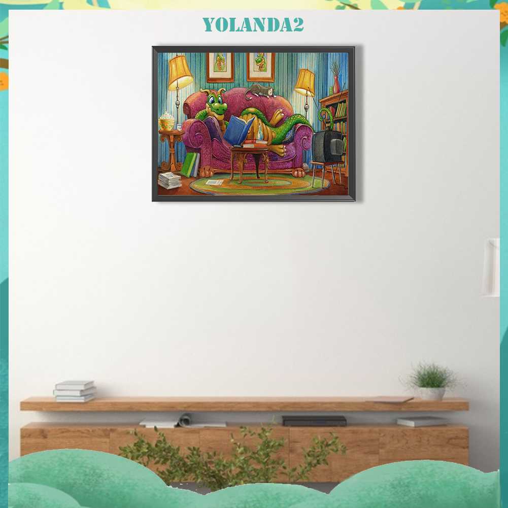 Tranh Đính Đá Kim Cương Toàn Bộ 5D DIY Hình Vẽ Khủng Long