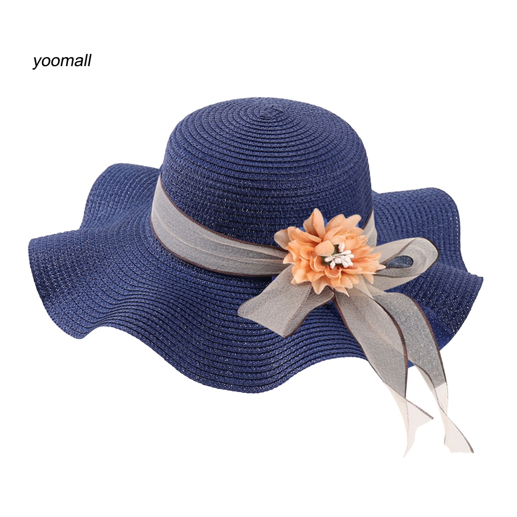 Mũ Cói Rộng Vành Thắt Nơ Xinh Xắn Thời Trang Cho Nữ