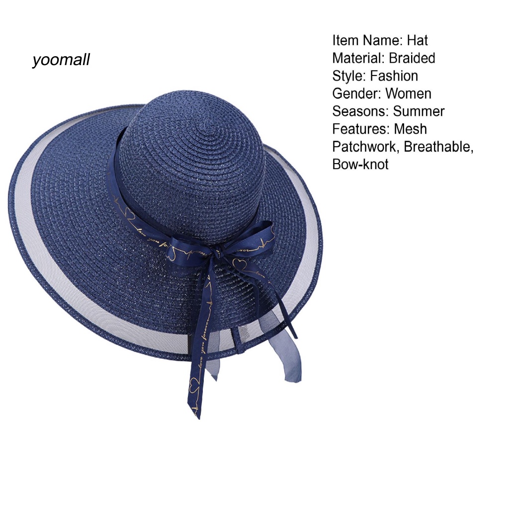 Mũ Cói Rộng Vành Chống Tia UV Thời Trang Mùa Hè Dành Cho Nữ