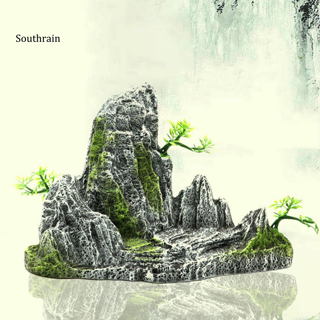 Hòn Non Bộ Bằng Đá Resin Thủ Công Sáng Tạo Trang Trí Bể Cá