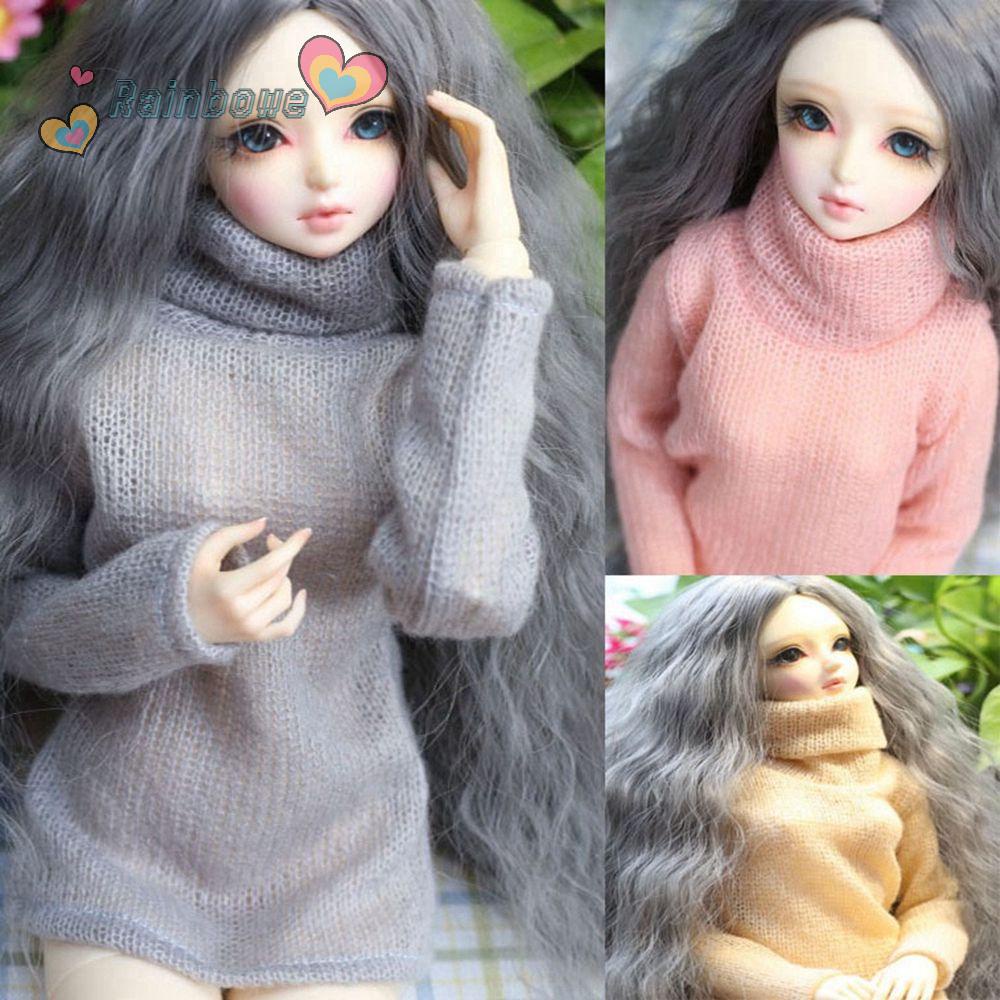 Áo Sweater Dệt Kim Thủ Công Màu Cầu Vồng Cho Búp Bê Tỉ Lệ 1 / 3