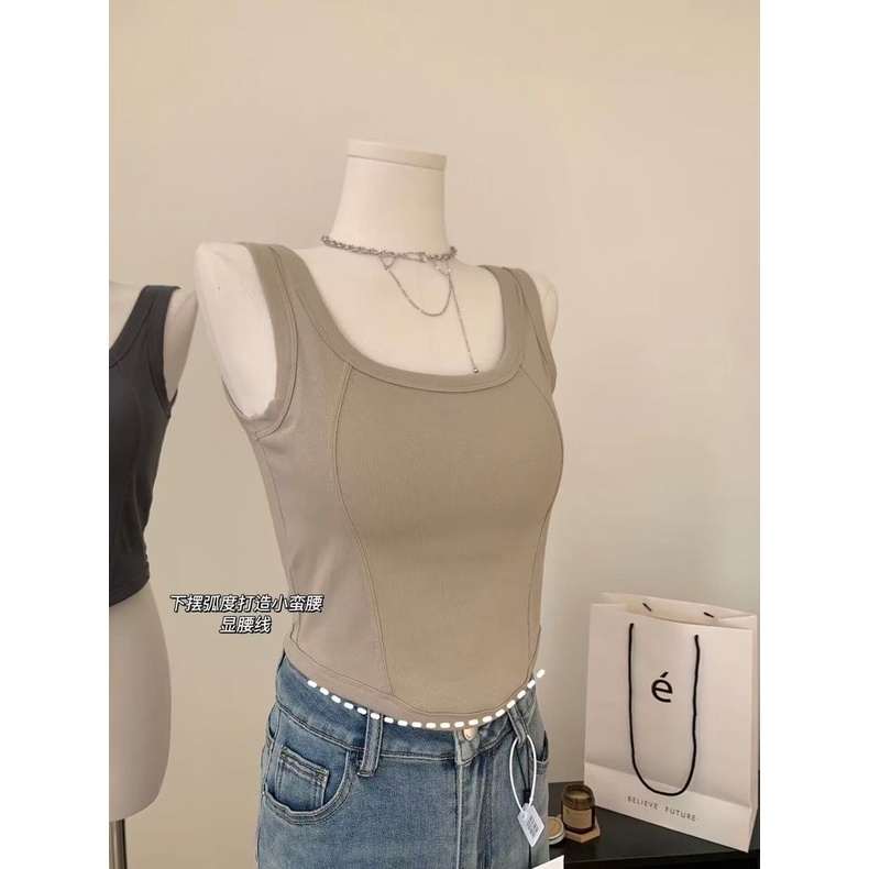 Áo Tank Top Màu Trơn Dáng Ôm Thời Trang Cá Tính Cho Nữ