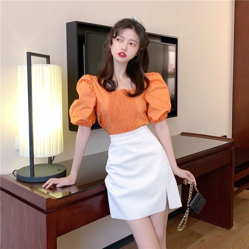 Set Áo Tay Phồng Và Chân Váy Phong Cách Phương Tây Thời Trang Mùa Hè Cho Nữ