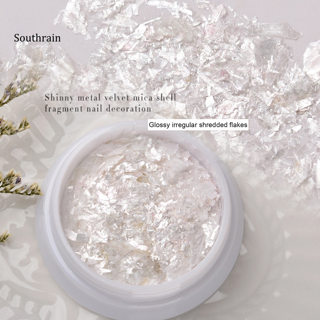 1 Hộp Sequin Hình Vỏ Sò Lấp Lánh Không Phai Màu Trang Trí Móng Cho Nữ