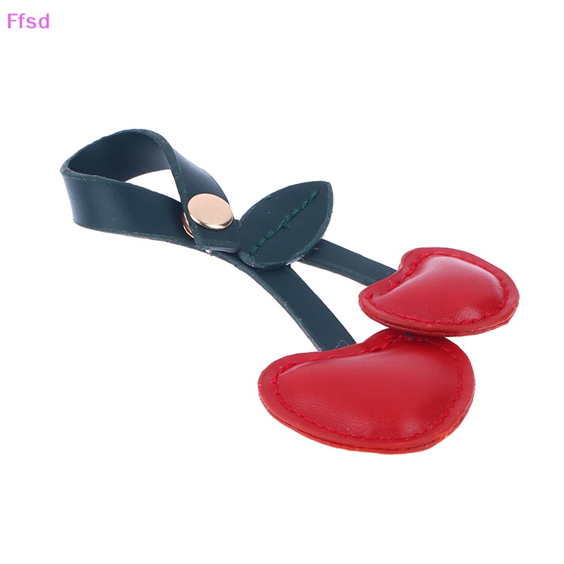 {Ffsd} Móc Chìa Khóa Bằng Da Hình Trái cherry Nhỏ Phong Cách Bánh Ngọt * Hàng Bán Chạy