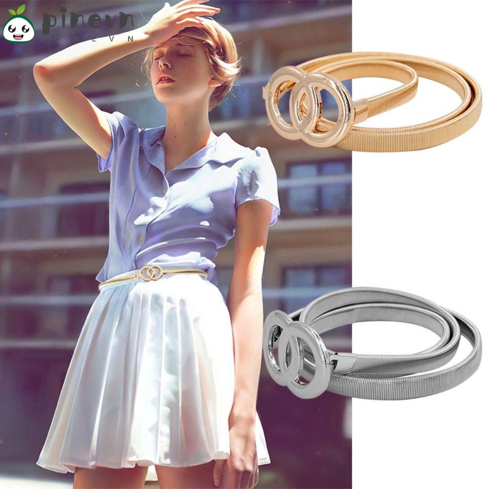 Thắt Lưng Co Giãn Bằng Kim Loại Thời Trang Cho Nữ