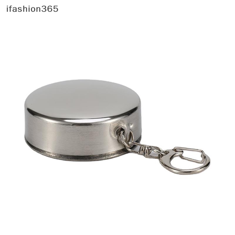 Cốc Đựng Nước Bằng Thép Không Gỉ Có Thể Gấp Gọn Kèm Móc Treo Chìa Khóa ifashion365