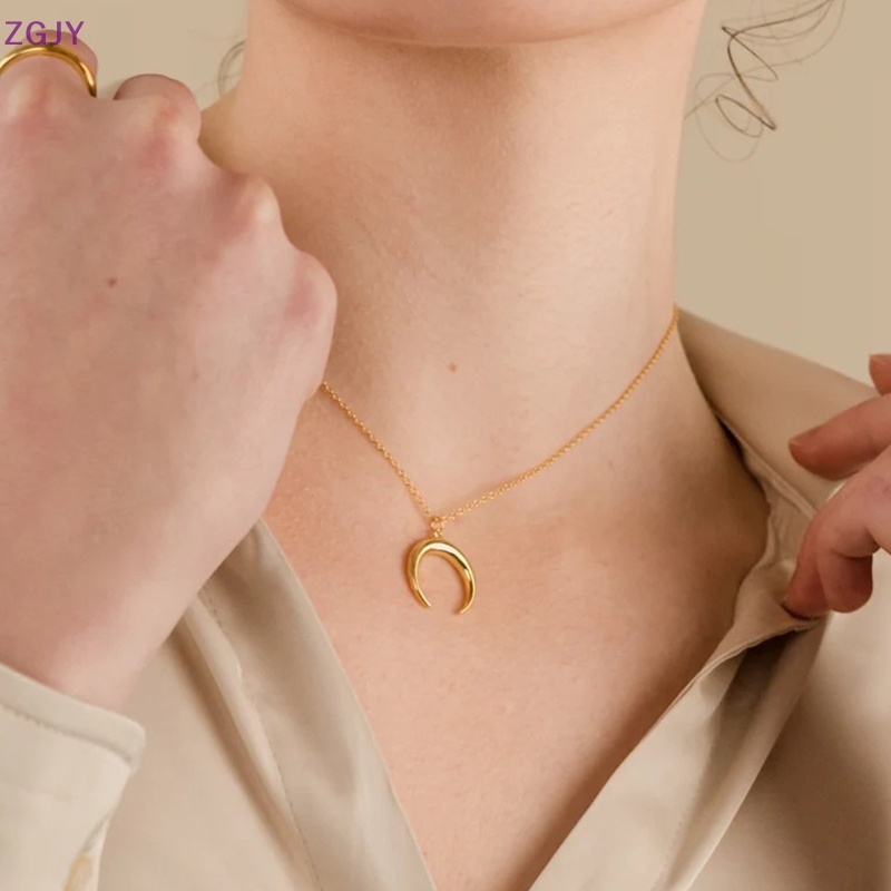 Vòng Cổ Choker Mặt Hình Mặt Trăng Màu Vàng Kim Phong Cách Boho Thời Trang Cho Nữ Mới