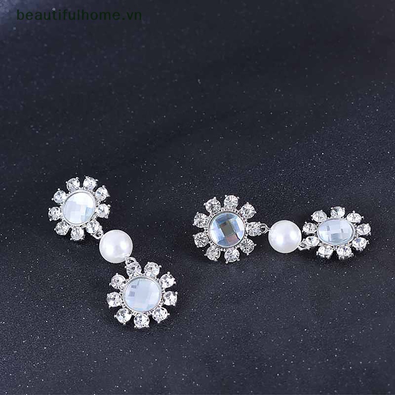 1 Đôi Bông Tai Hình Học Kim Cương Pha Lê Lấp Lánh Thời Trang