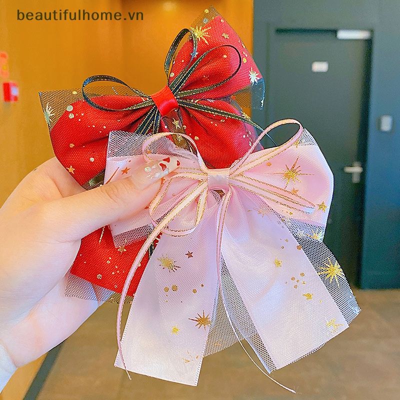 Kẹp Tóc Nơ Lưới Hình Ngôi Sao Phong Cách Lolita Ngọt Ngào Thời Trang Cho Bé Gái