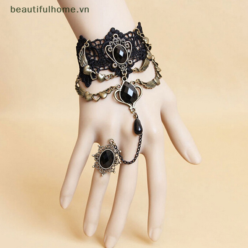 [Đẹphome] Vòng Cổ Choker Ren Pha Lê Đen Quyến Rũ Phong Cách Gothic