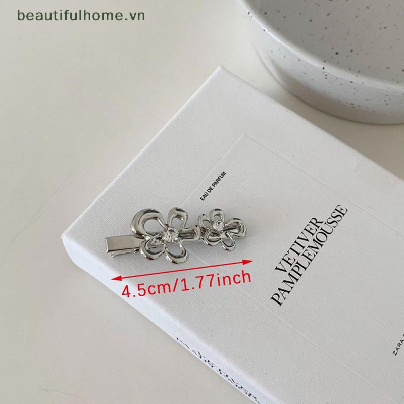 Kẹp Tóc Hình Hoa Bằng Kim Loại Đính Đá Thời Trang Cho Nữ Y2K