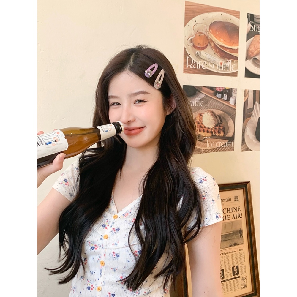 Kẹp Tóc Mini Hình Kim Cương Màu Hồng Ngọt Ngào Thời Trang Cho Nữ