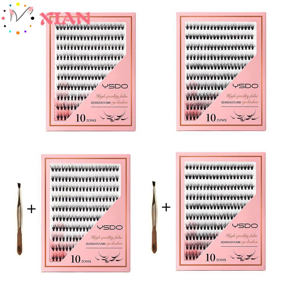 Hộp 200 Cụm Lông Mi Giả Tự Nhiên Kèm Nhíp Gắp Dành Cho Nữ