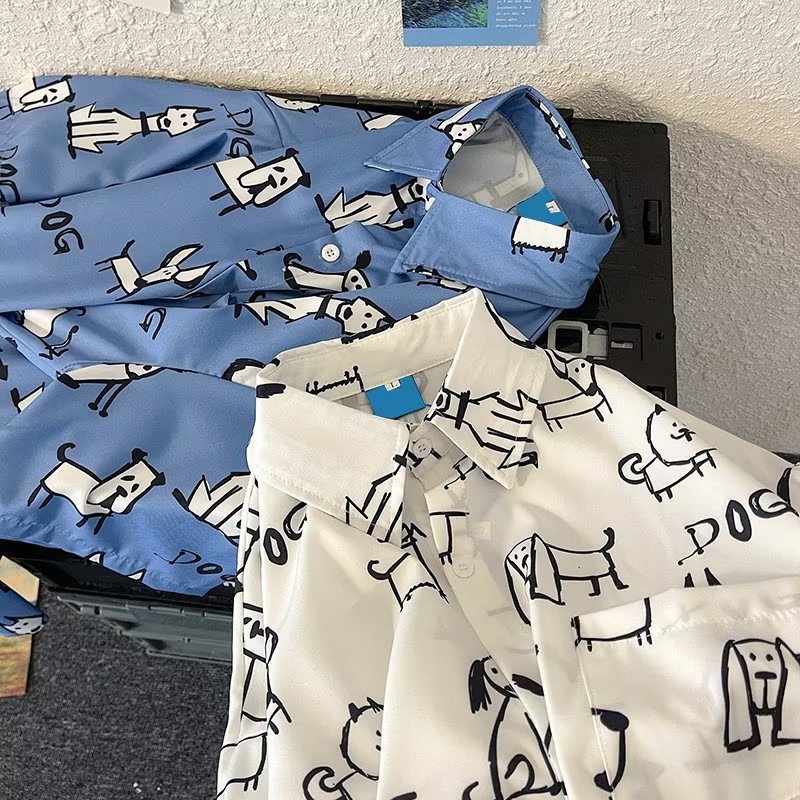 Áo Sơ Mi polo Tay Ngắn Màu Xanh Dương Phong Cách Nhật Bản Thời Trang Mùa Hè Cho Nam