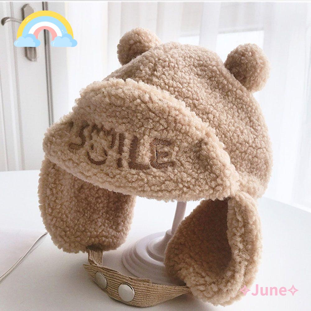 Mũ Len Lông Cừu Mềm Mại Giữ Ấm Tai Cho Bé 2-8 Tuổi