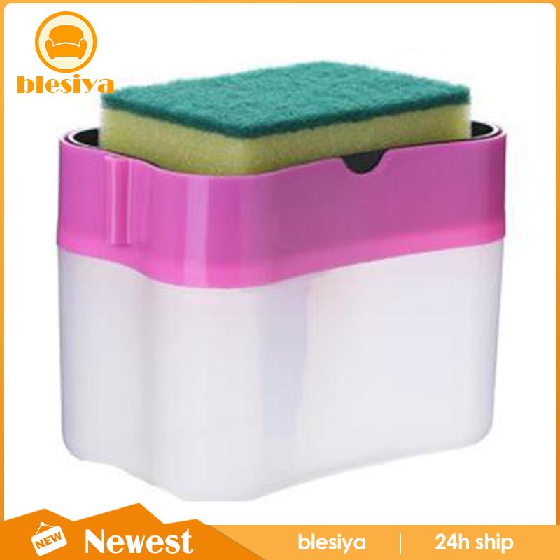 Bình Đựng Xà Phòng 2 Trong 1 Có Giá Đỡ Bọt Biển Rửa Chén Tiện Dụng