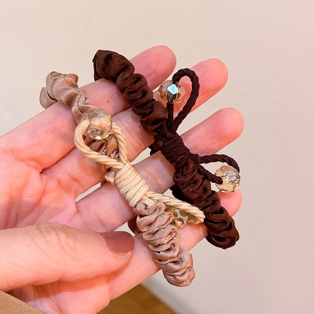 Dây Cột Tóc Cao Su Co Giãn Đính Nơ Phong Cách Hàn Quốc Đơn Giản