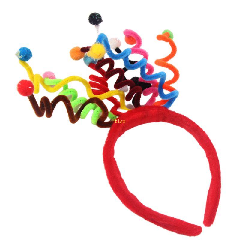 Băng Đô Cài Tóc Đính Bóng Lông Nhiều Màu Sắc Họa Tiết Hoạt Hình Phong Cách Halloween Cho Bé