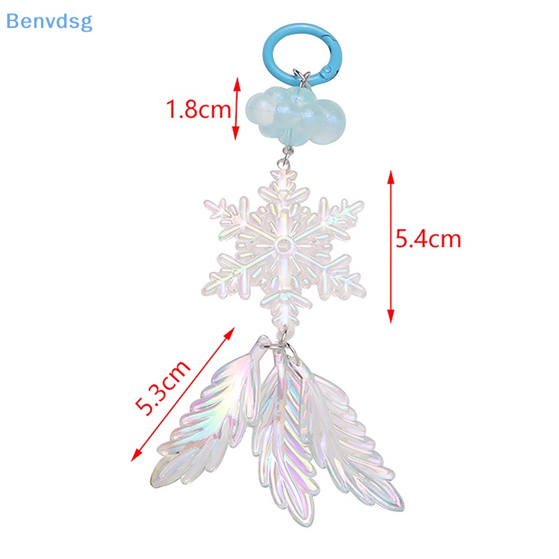 Benvdsg > Móc Chìa Khóa Hình Bông Tuyết Mạ Màu Acrylic Sáng Tạo Thời Trang