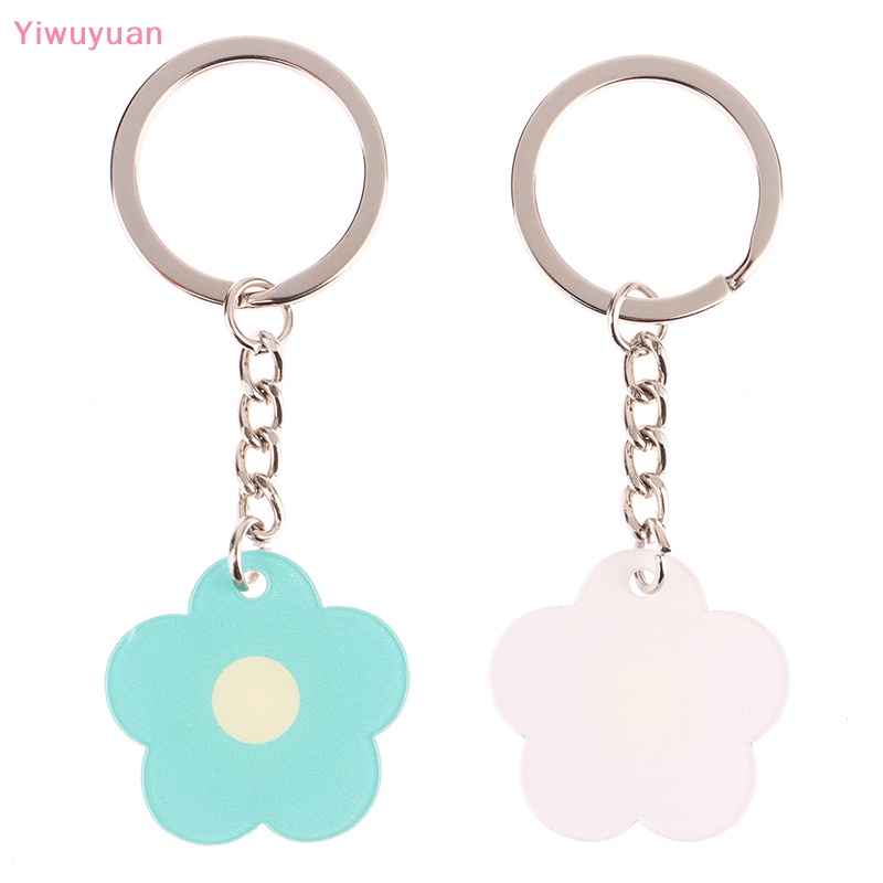 < Yiwuyuan > Móc Khóa Acrylic Hình Hoa Màu Kẹo Tối Giản