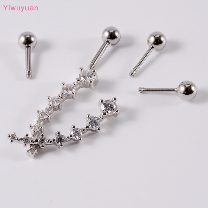 1 Khuyên Tai Xoắn Ốc Đính Đá Zircon Thời Trang Mới