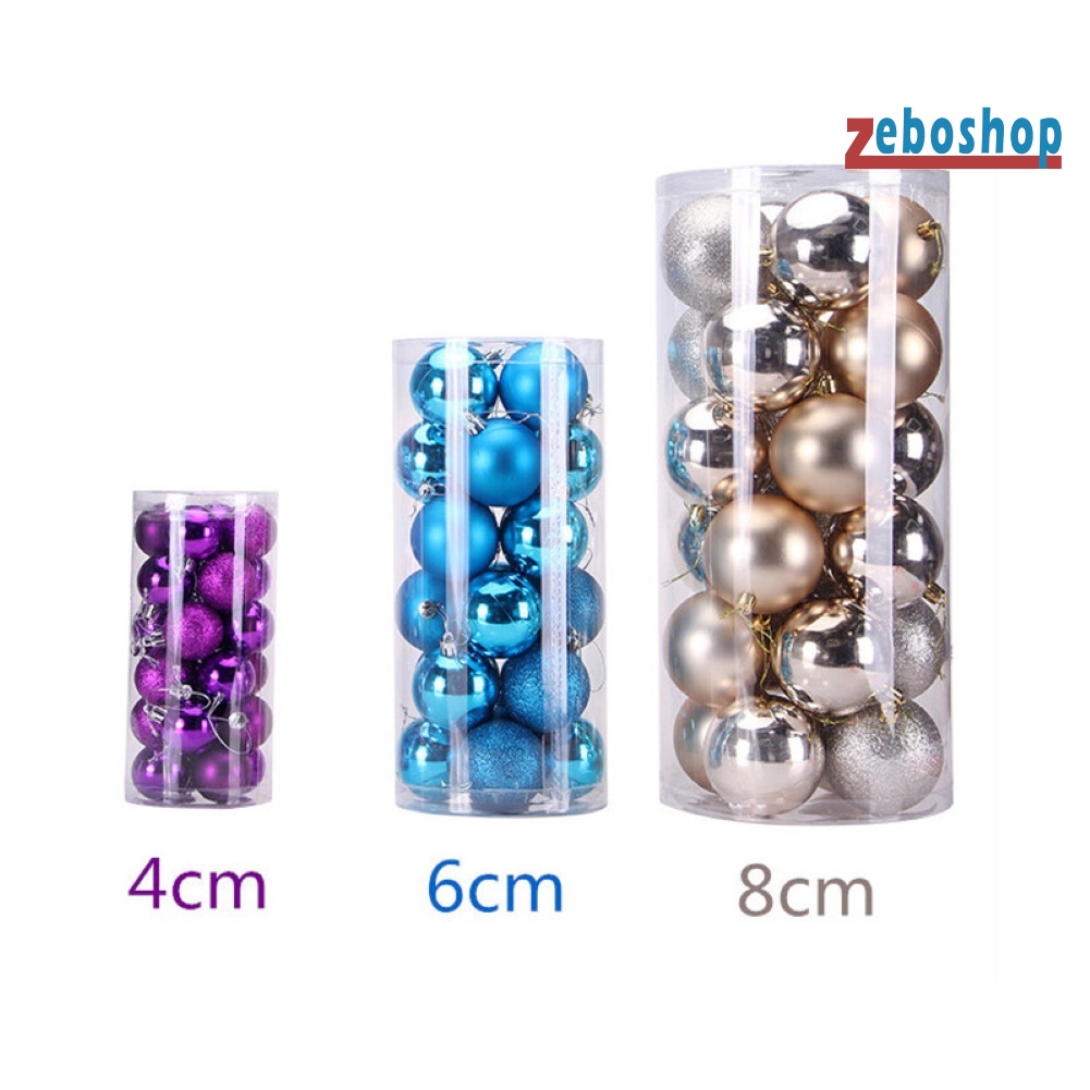 24 Trái Châu Có Độ Bóng Cao Trang Trí Cây Thông Giáng Sinh