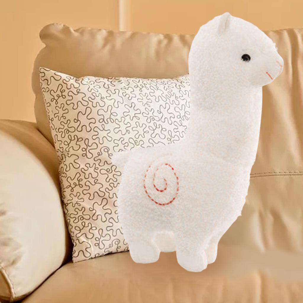 Thú Nhồi Bông Hình Lạc Đà Alpaca Màu Trắng 28cm Trang Trí Phòng Khách