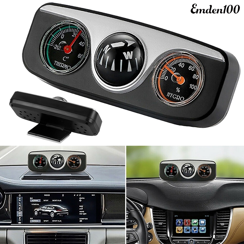 Nhiệt Kế 3 Trong 1 Bằng ABS Chất Lượng Cao Cho Xe Hơi