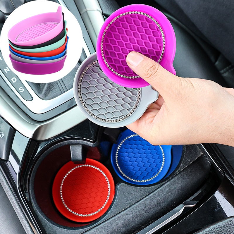 Đế Lót Ly Cách Nhiệt Chống Trượt Bằng Silicone Đính Đá Chất Lượng Cao Dành Cho Ô Tô