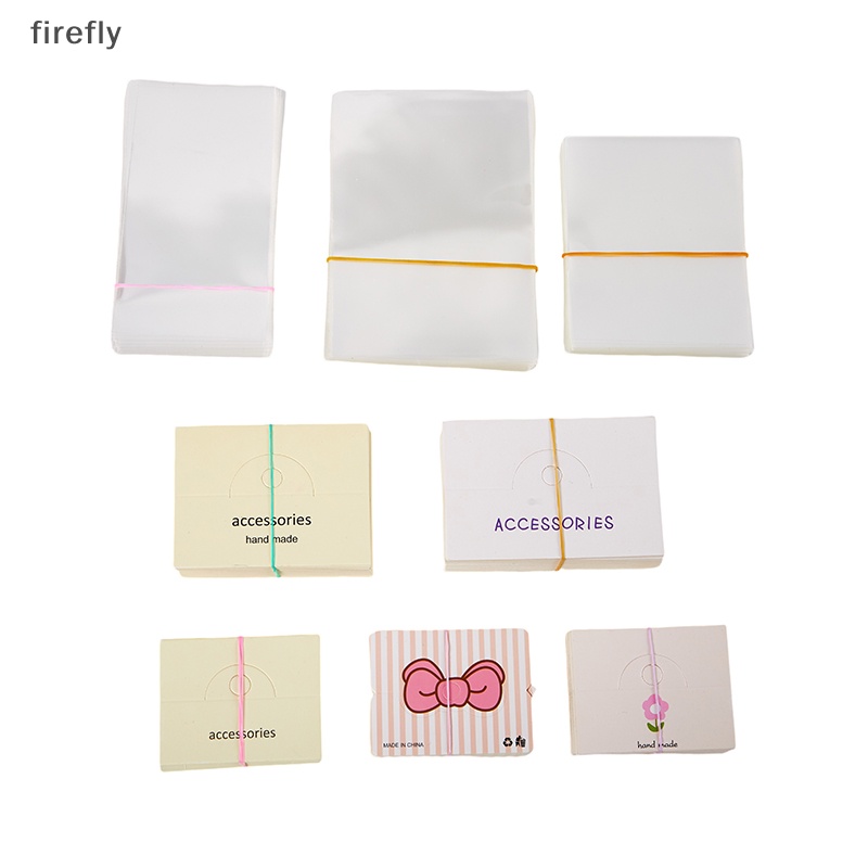 Set 50 Thẻ Giấy Kraft Phẳng Trưng Bày Kẹp Tóc / Túi Xách Dễ Thương