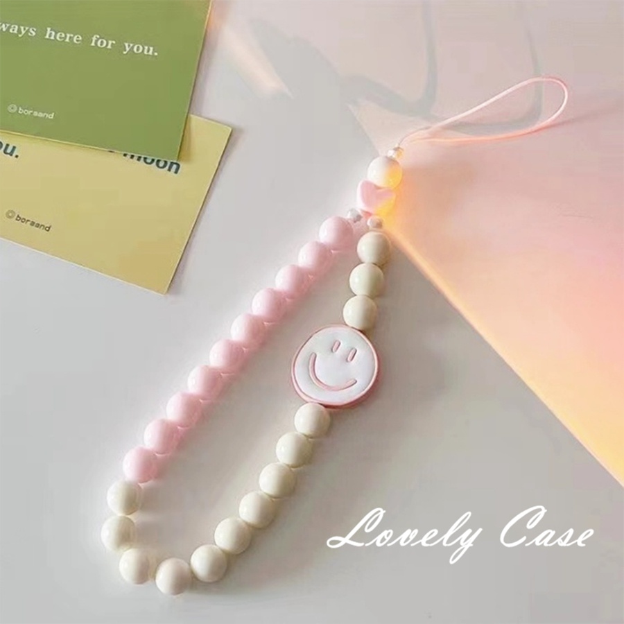 Dây Đeo Điện Thoại Dạng Chuỗi Ngắn Mặt Cười Phong Cách INS Sáng Tạo Phổ Biến