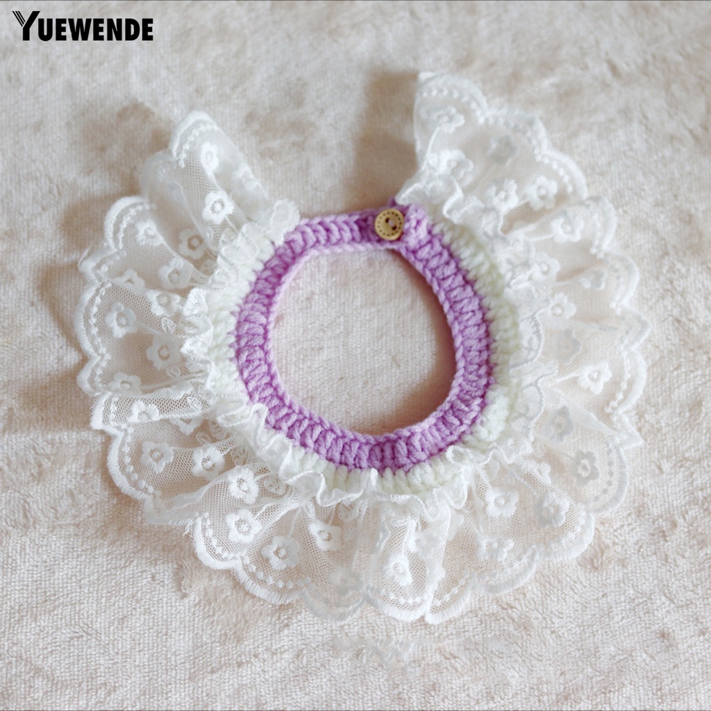 Yếm Đeo Cổ YQ.E Viền Ren Hoa Dễ Thương Chống Thất Lạc Cho Thú Cưng