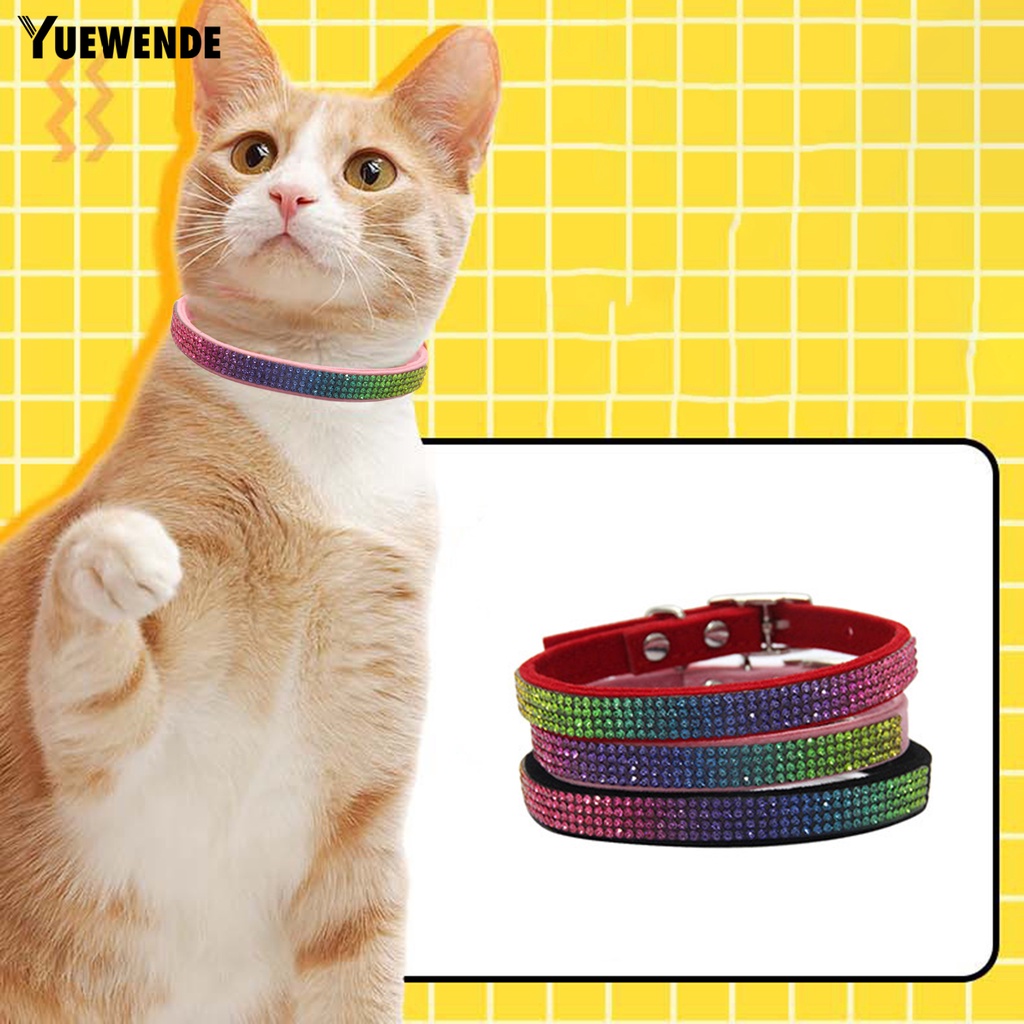 Yq.e Vòng Cổ Đính Đá Sáng Bóng Thoải Mái Có Thể Điều Chỉnh Dành Cho Mèo Cưng