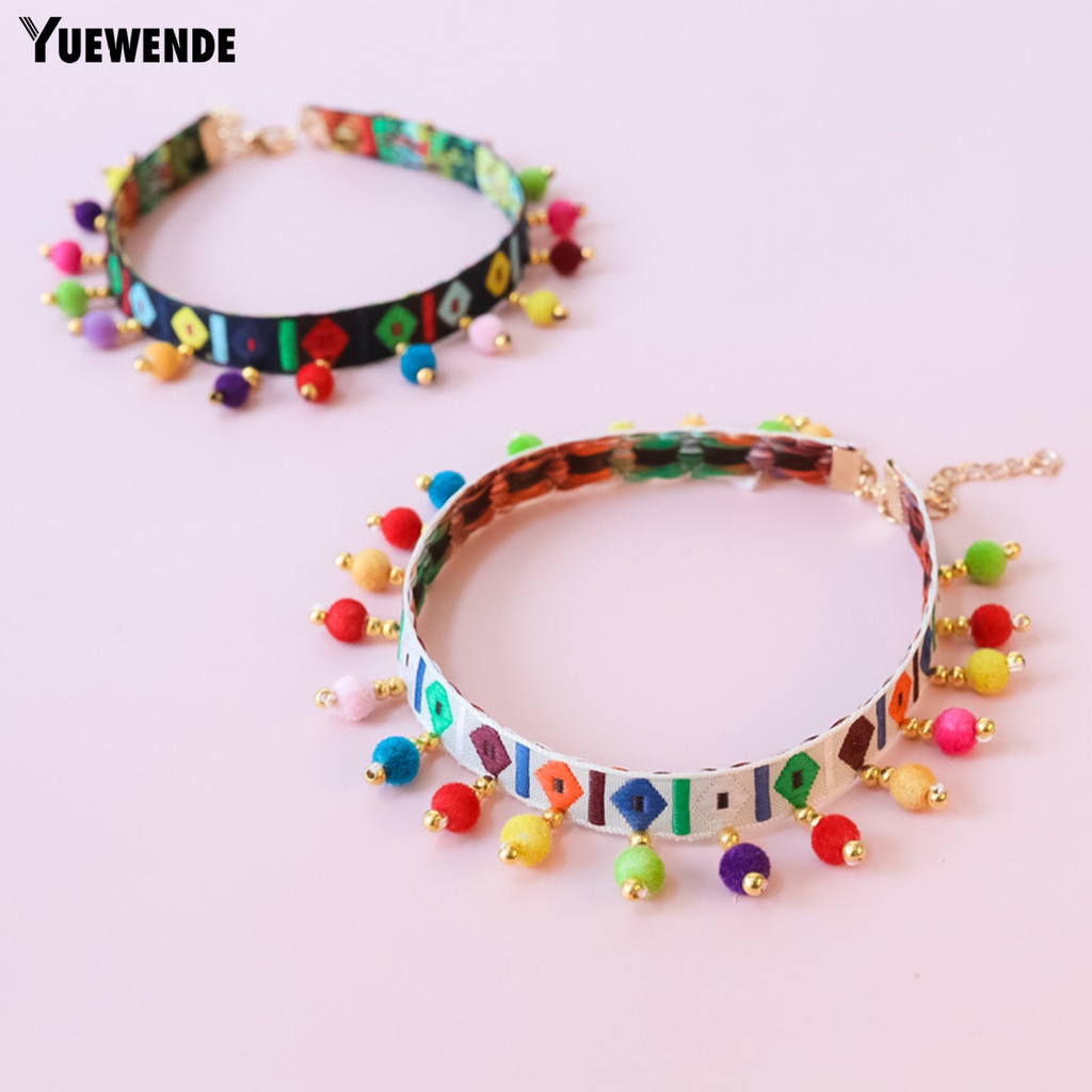 Vòng Cổ Gắn Quả Bông Tua Rua Nhiều Màu Sắc Cho Thú Cưng