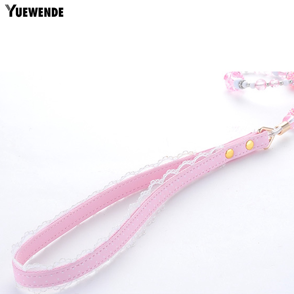 Dây Dắt Thú Cưng Đi Dạo Đính Hạt Pha Lê Giả Chống Rơi Thoải Mái Thời Trang