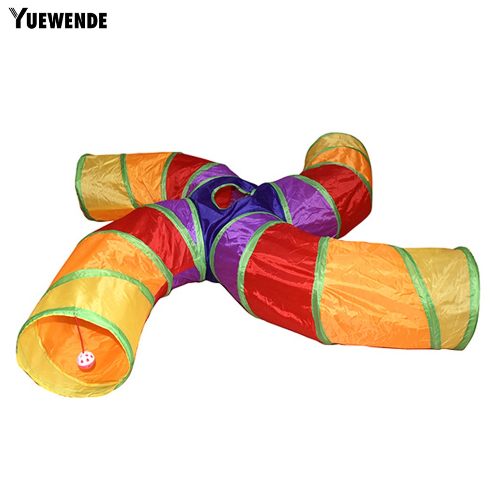 Đồ Chơi Đường Hầm Chữ S 4 Chiều Chống Cắn Chống Trầy Xước Giảm Căng Thẳng Cho Mèo Cưng