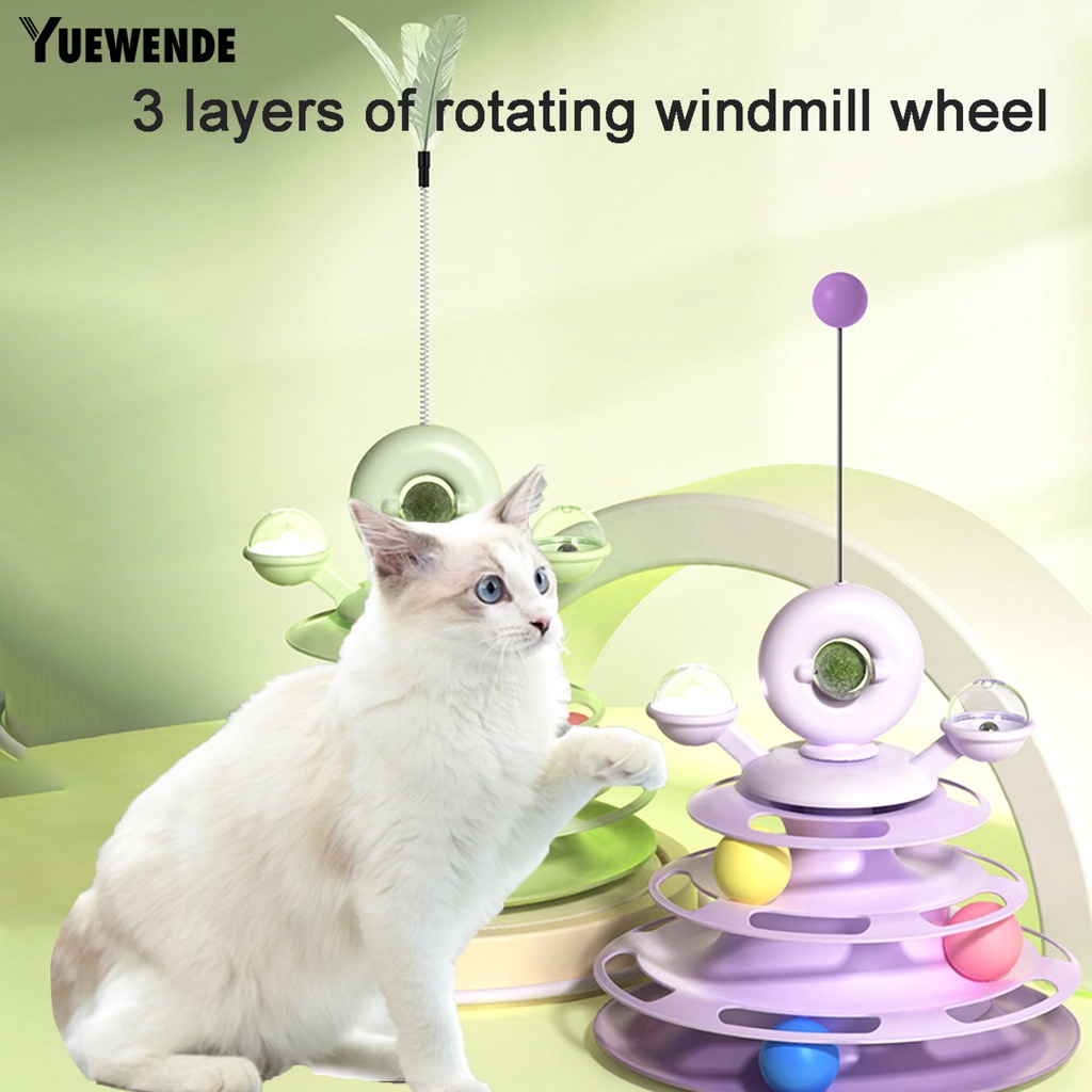 Đồ Chơi Nhiều Lớp Có Đường Ray Xoay Vui Nhộn Cho Mèo Cưng